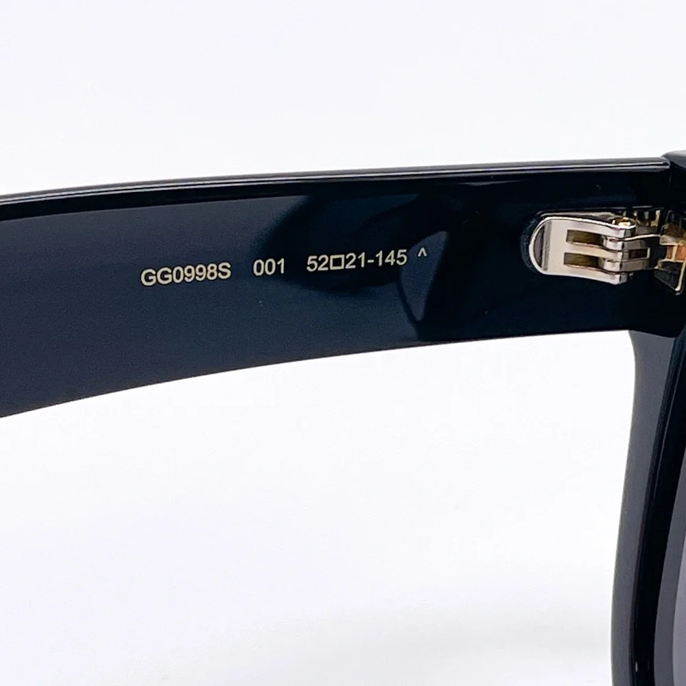 Gucci Black Square Frame Sunglasses with Gold Logo